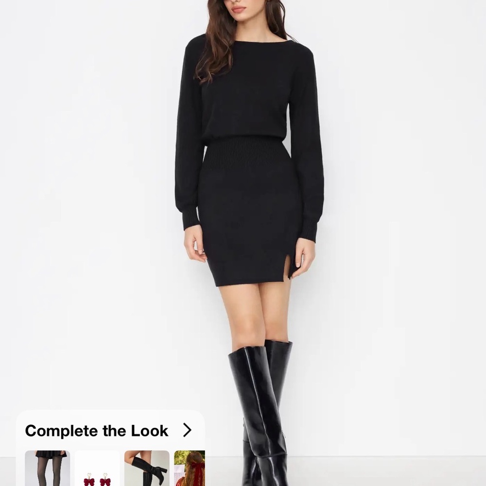 Elegant Black Knit Dress